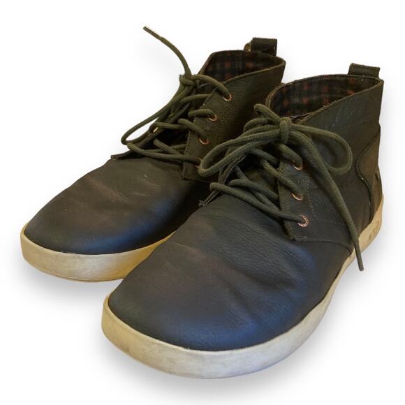 Mens Chaco Mid Davis Dark Olive Green Off White Lace Up Fashion Sneakers Size 12 - Picture 1 of 15
